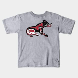 Pacific Northwest  Coast Native Haida Wolf Kids T-Shirt